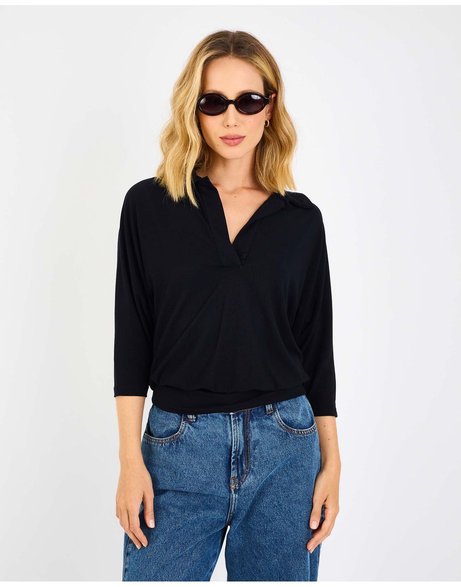 Camiseta polo joy  preto