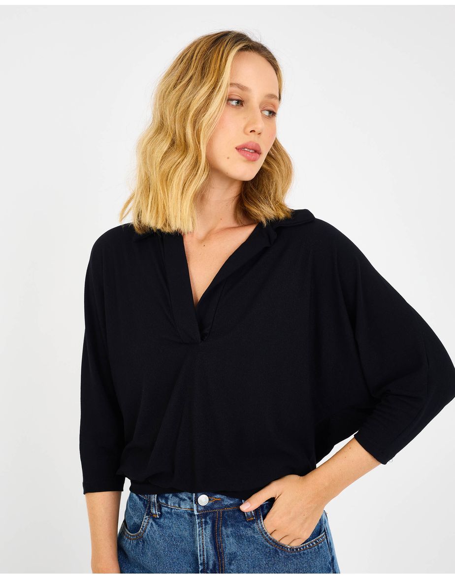 Camiseta polo joy  preto