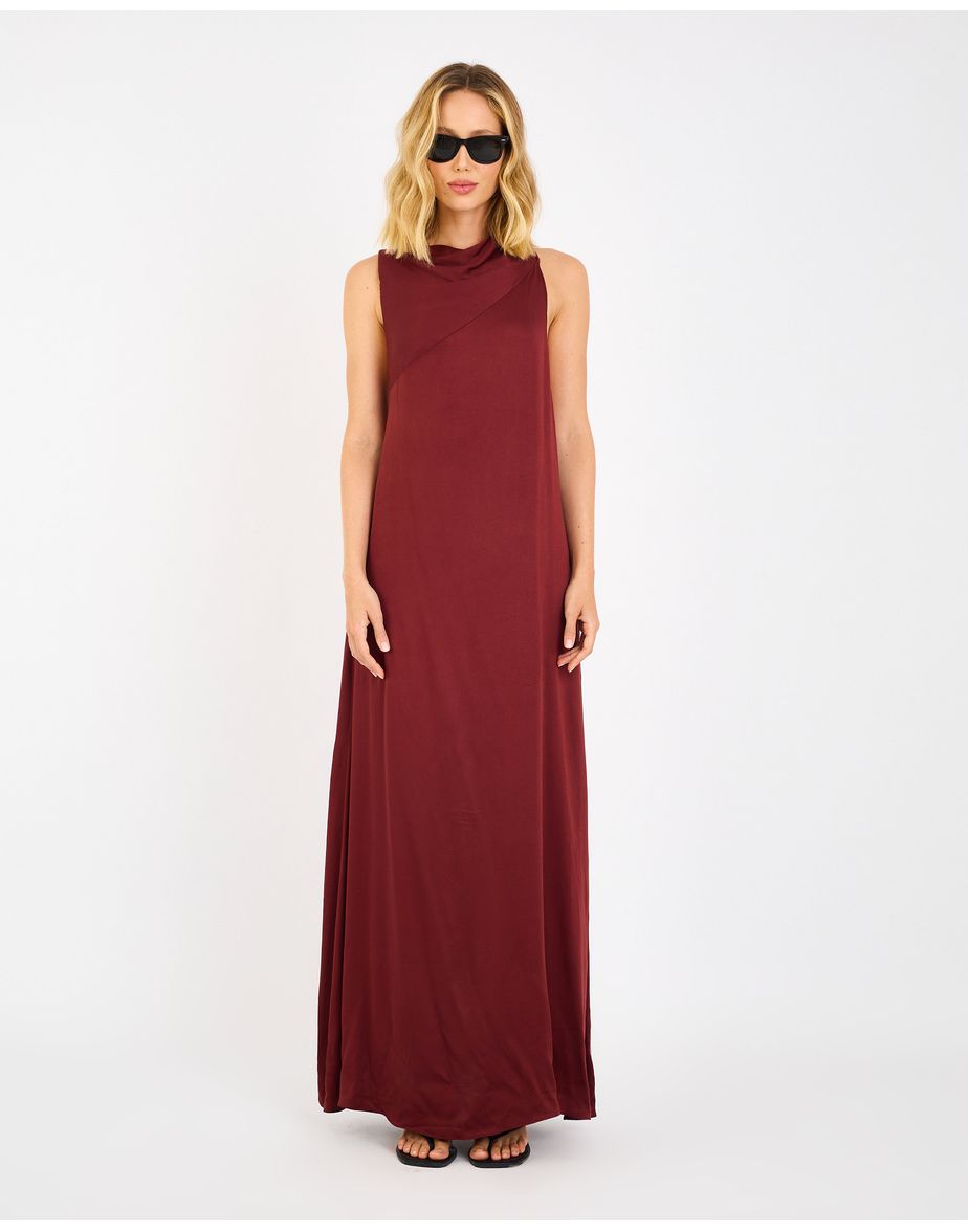 Vestido longo joy  marrom