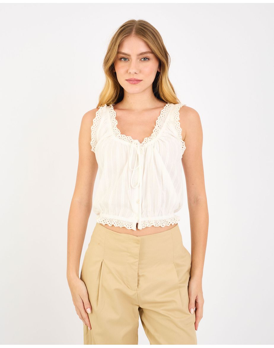 Blusa romântica liz off-white