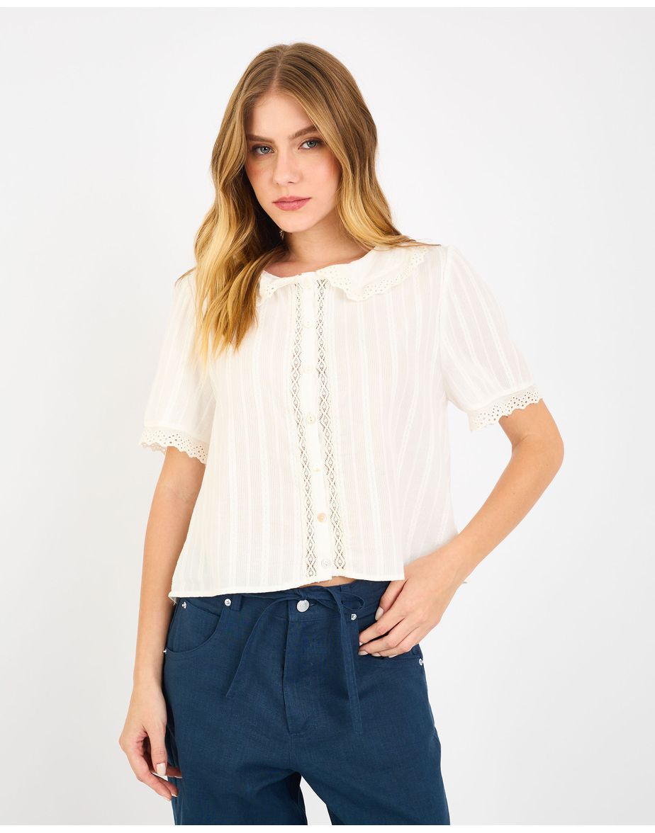 Blusa rendas liz off-white