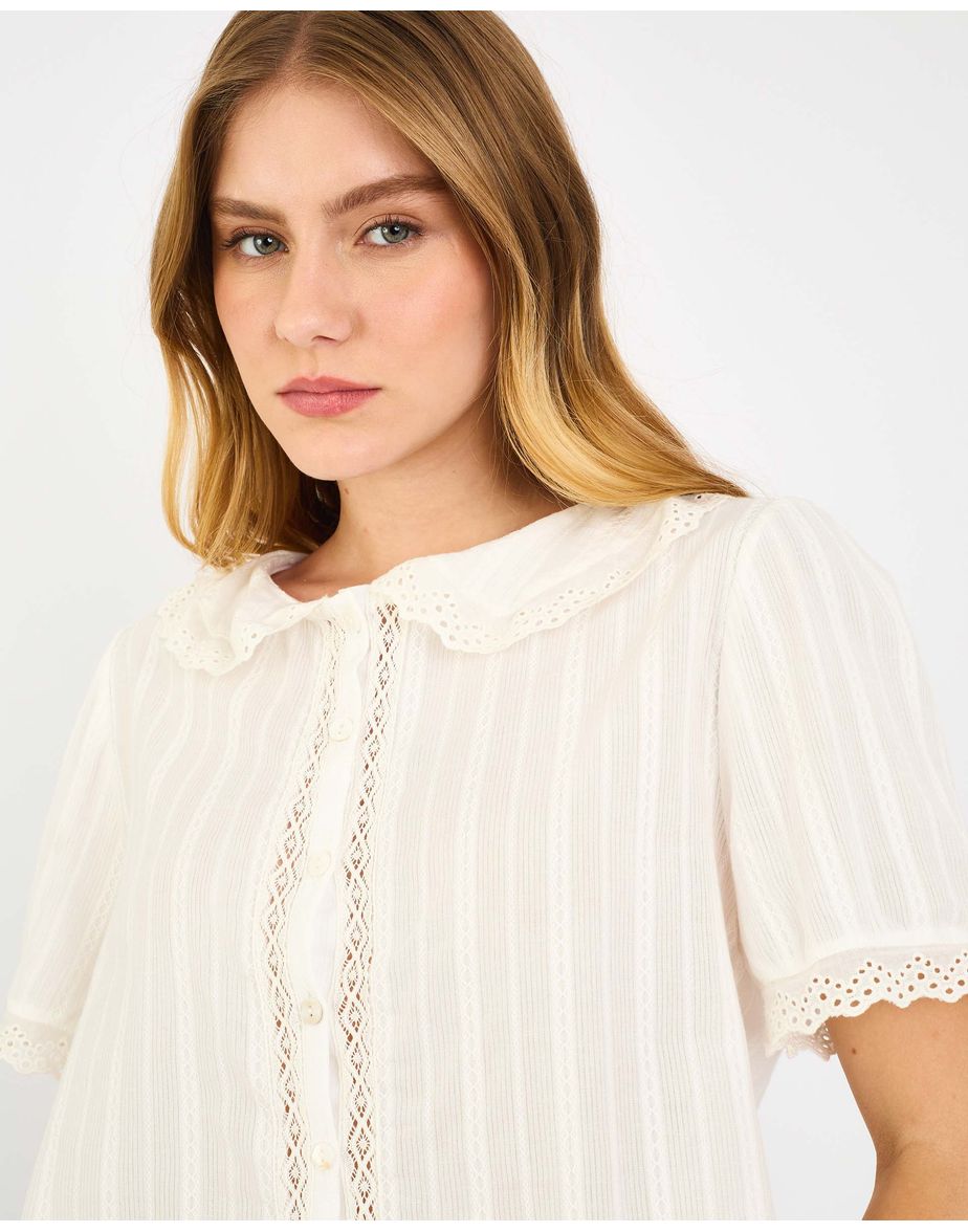 Blusa rendas liz off-white