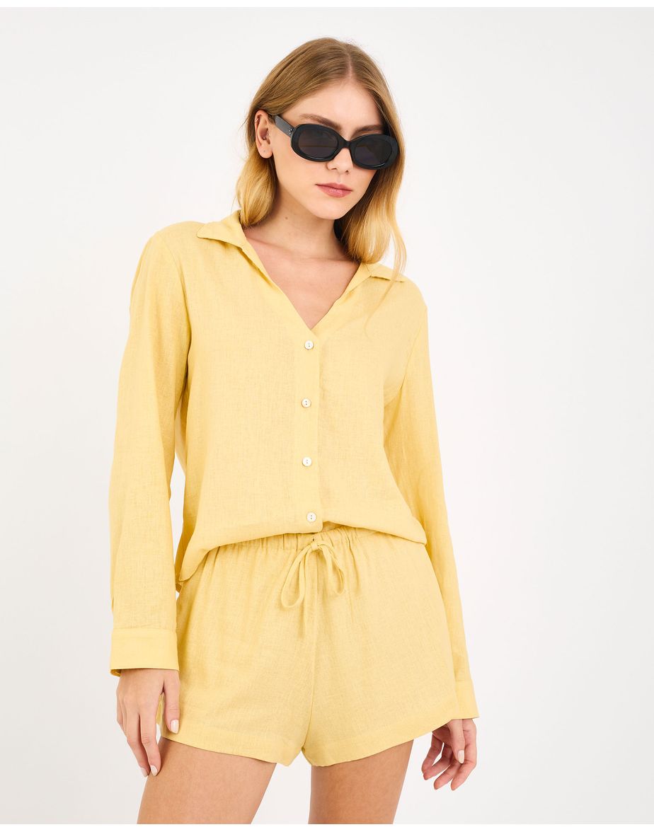 Camisa cambraia liz amarelo