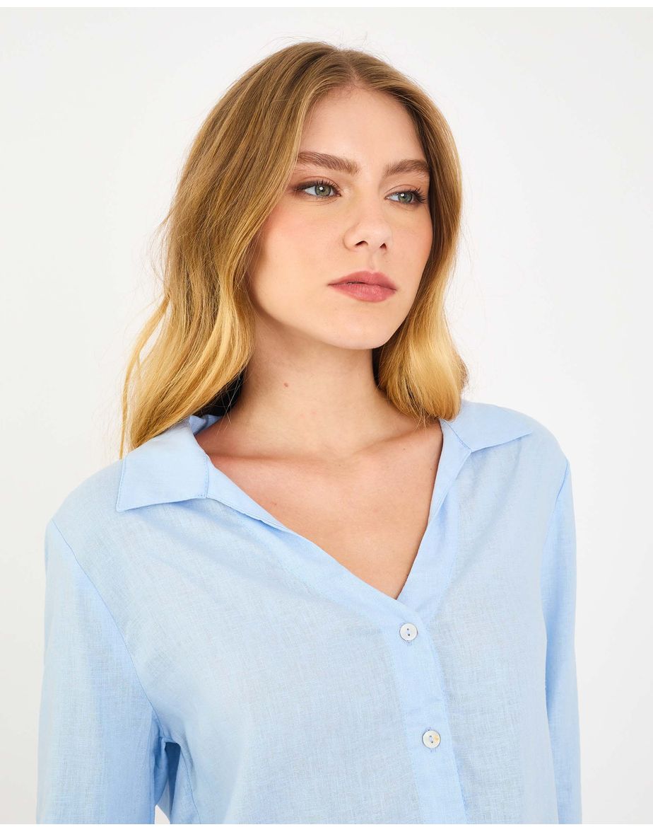 Camisa cambraia liz azul