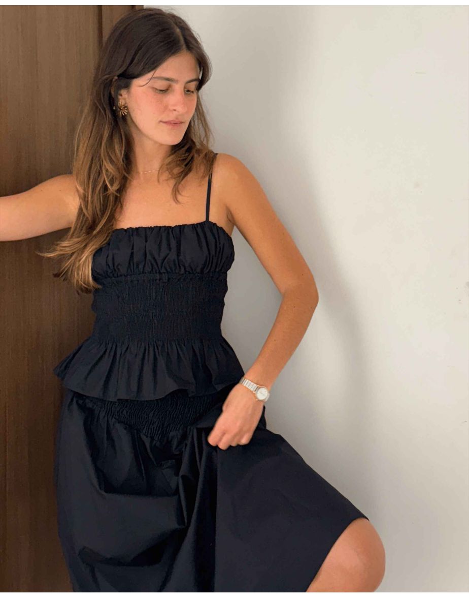 Blusa tricoline joy  preto