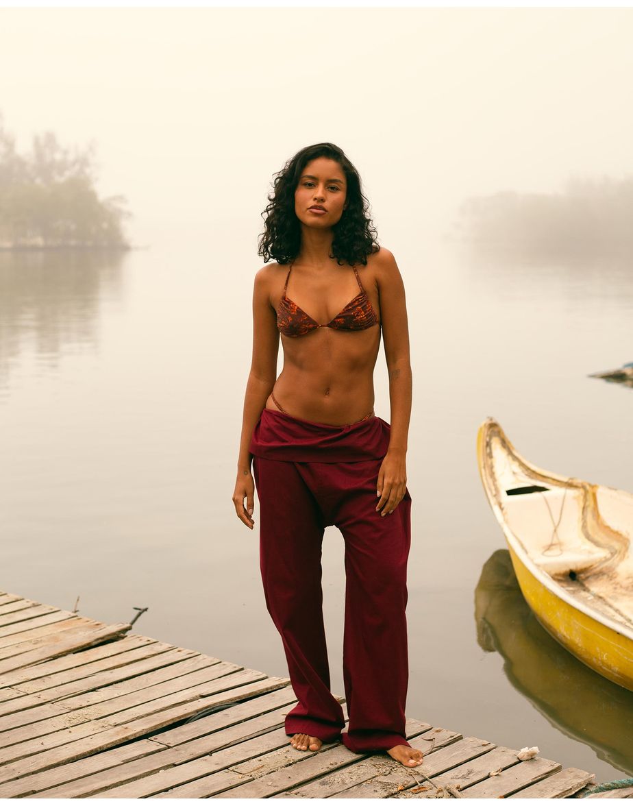 Calça dobra kiara gracie vinho