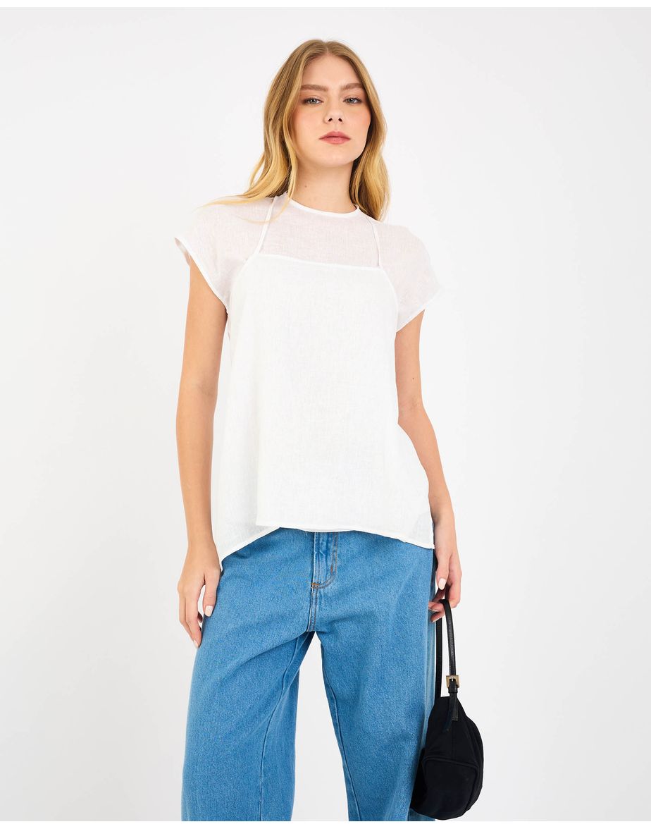 Blusa sobreposição kiara gracie branco