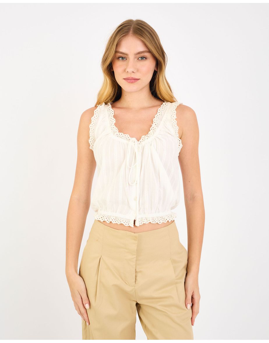 Blusa romântica liz off-white