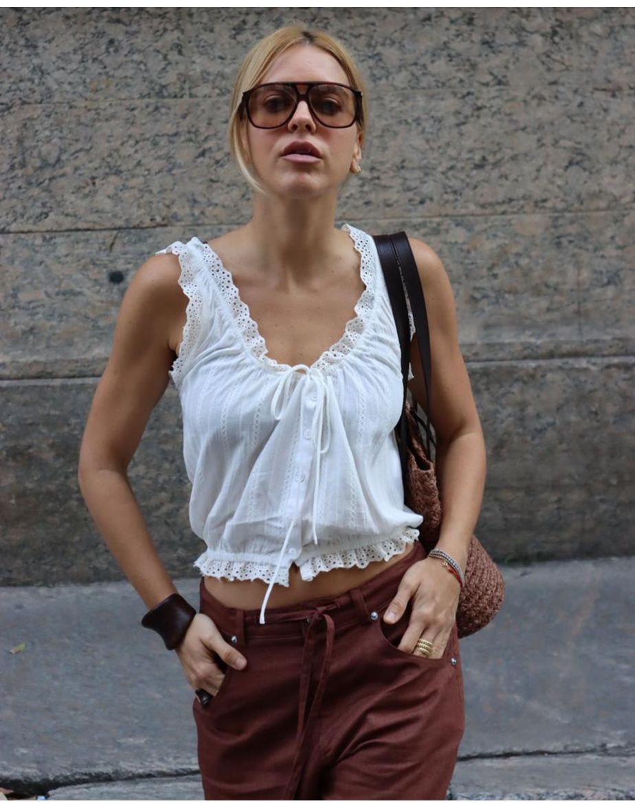 Blusa romântica liz off-white