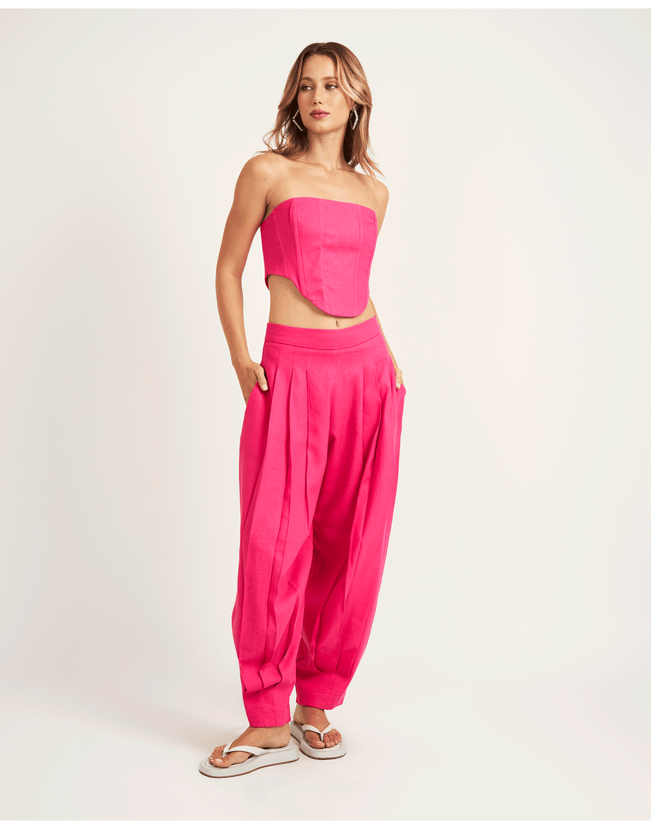 Calça prega tui rosa