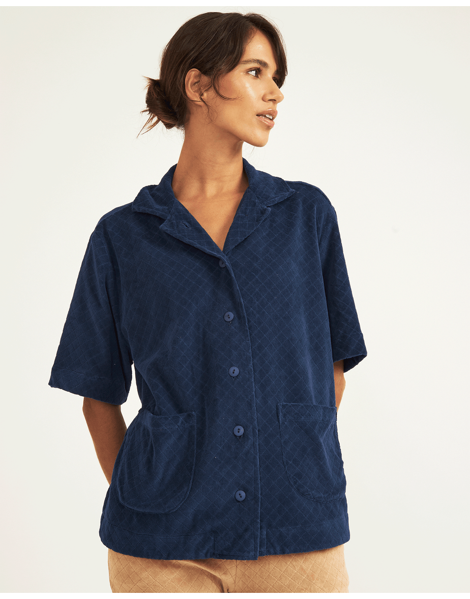 Blusa carolina herédia atoalhado azul