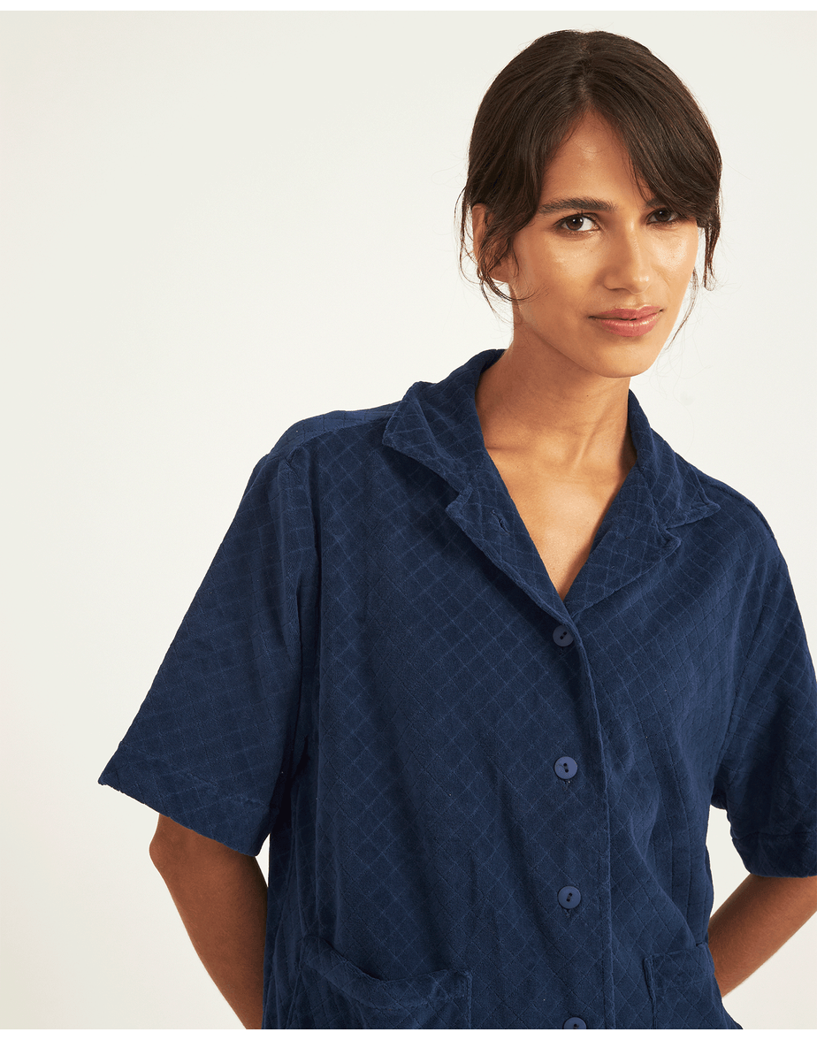 Blusa carolina herédia atoalhado azul