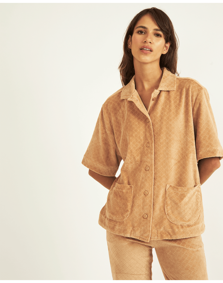 Blusa carolina herédia atoalhado bege