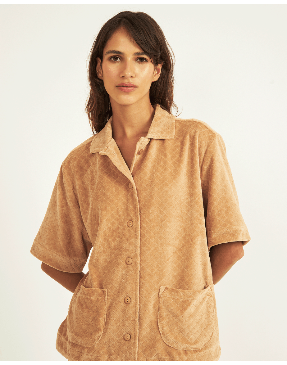 Blusa carolina herédia atoalhado bege