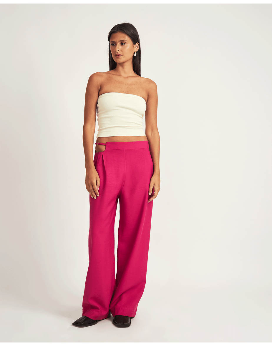 Calça fivela minimal rosa