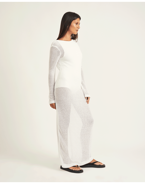 Vestido textura minimal off-white