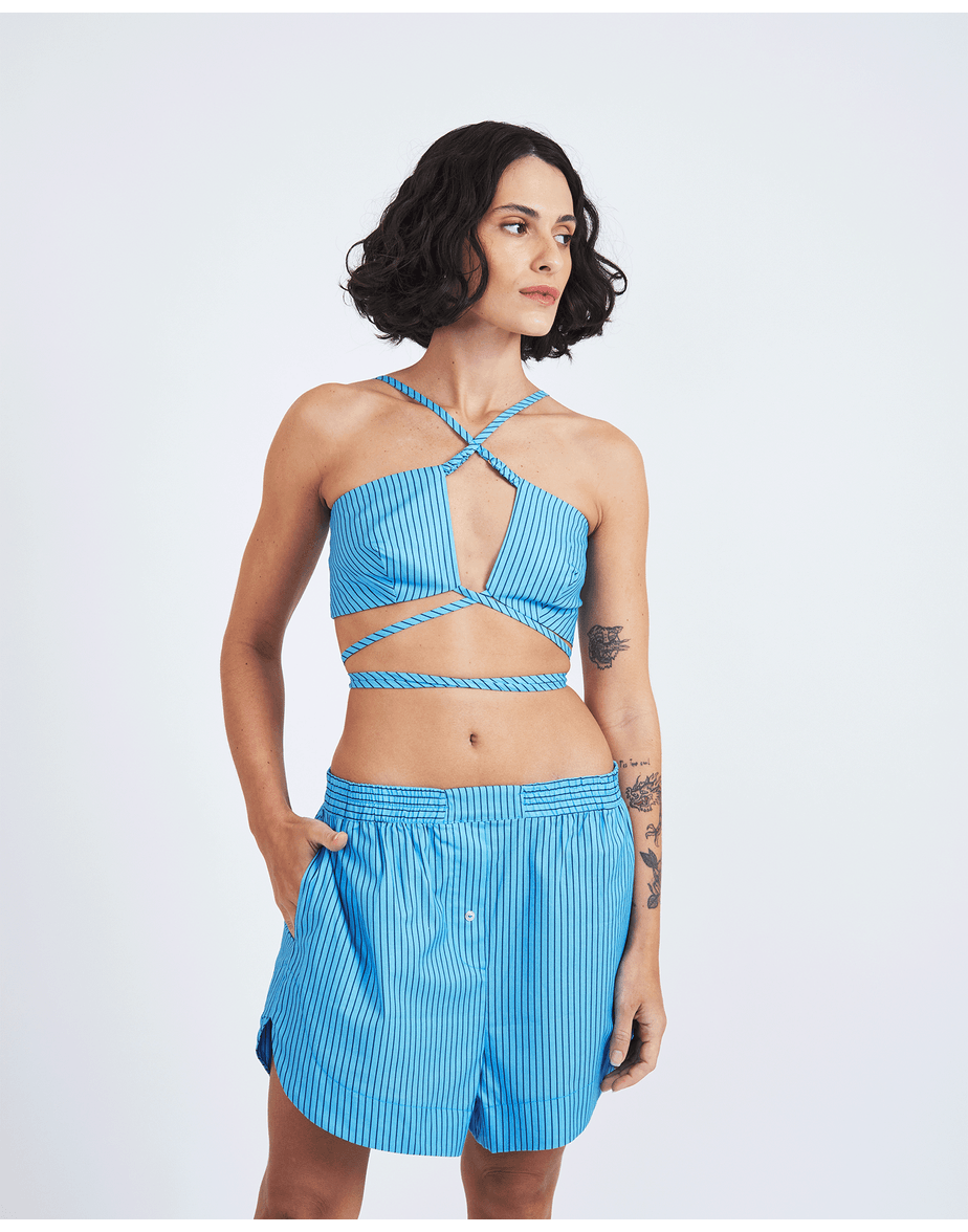 Top amanda lira  listrado azul