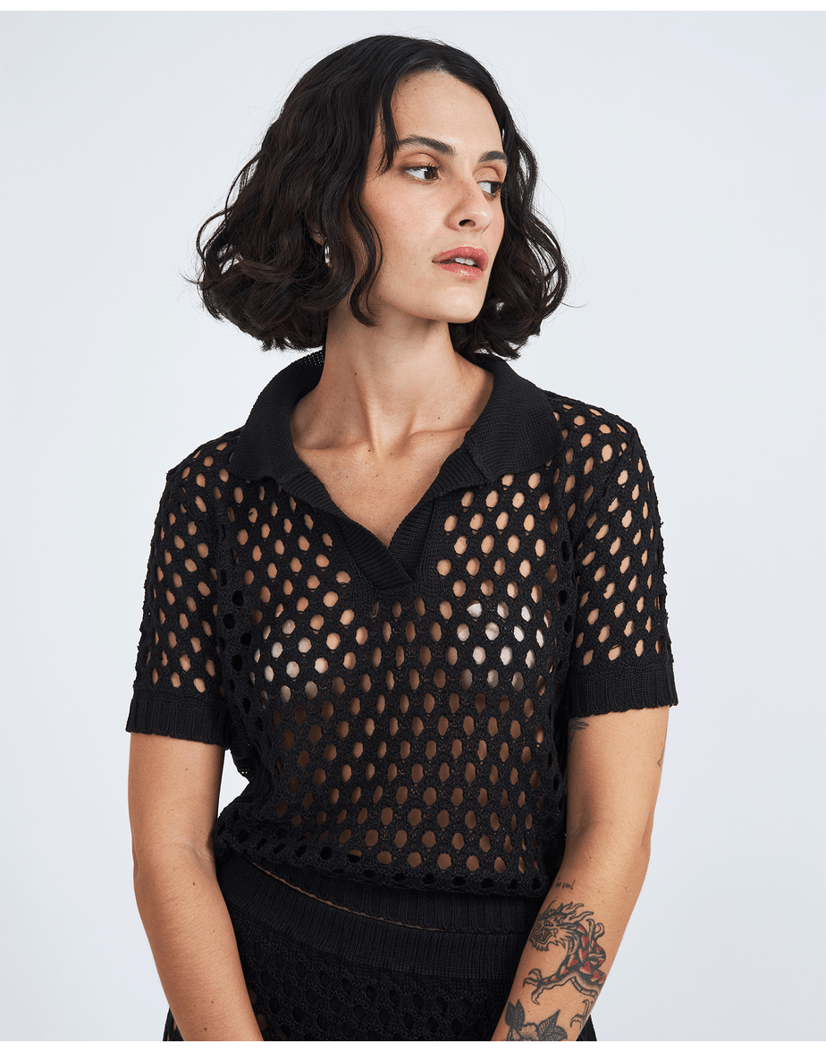 Blusa amanda lira tricot preto